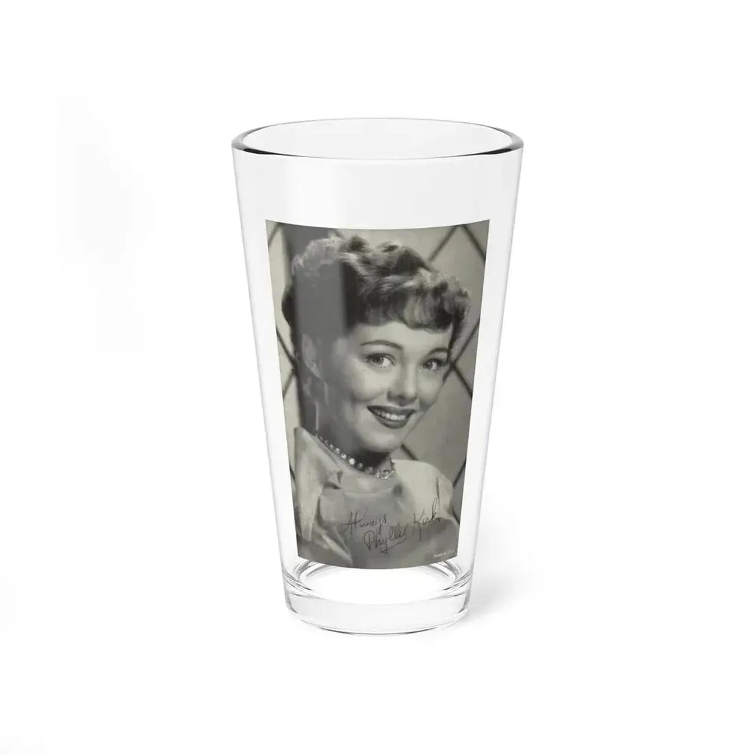 Phyllis Kirk #27 (Vintage Female Icon) Pint Glass 16oz 16oz - Go Mug Yourself