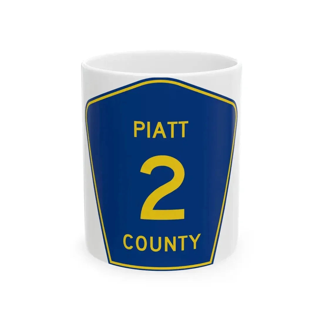 Piatt County 2 (Illinois) (Road Sign) White Coffee Mug 11oz - Go Mug Yourself