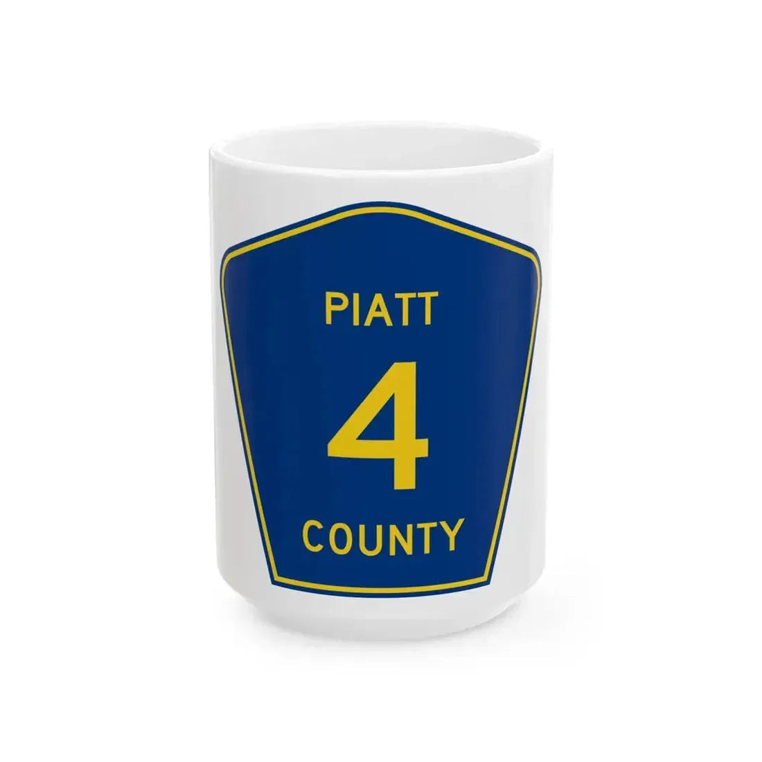 Piatt County 4 (Illinois) (Road Sign) White Coffee Mug 15oz - Go Mug Yourself