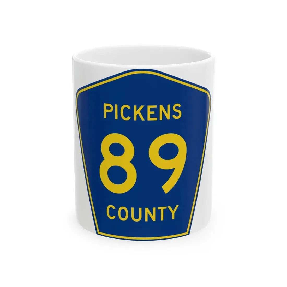 Pickens County Route 89 AL (Alabama) (Road Sign) White Coffee Mug 11oz - Go Mug Yourself