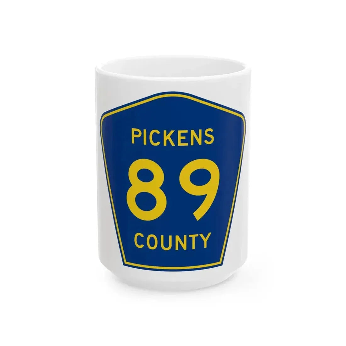 Pickens County Route 89 AL (Alabama) (Road Sign) White Coffee Mug 15oz - Go Mug Yourself
