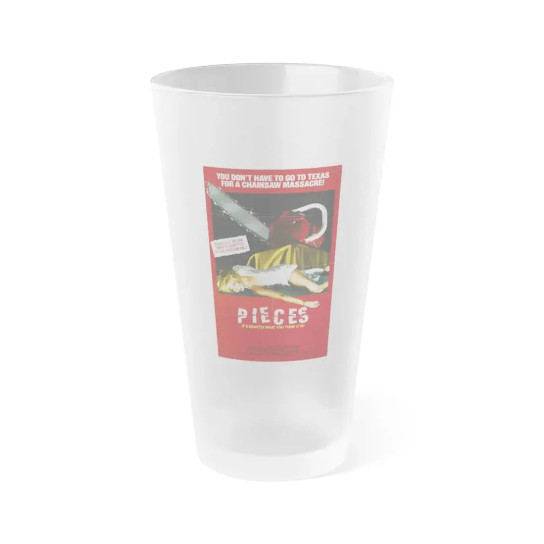 PIECES (2) 1982 Movie Poster - Frosted Pint Glass 16oz 16oz Frosted - Go Mug Yourself