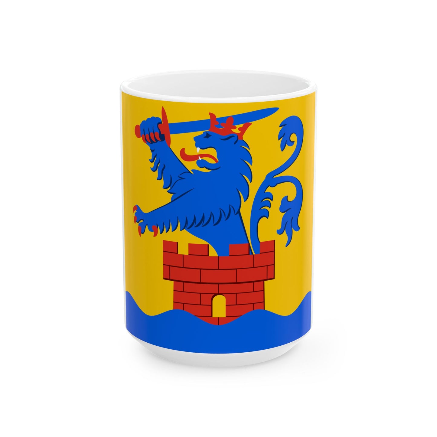 Pietarsaari.lippu (Finland) White Coffee Mug-15oz-Go Mug Yourself