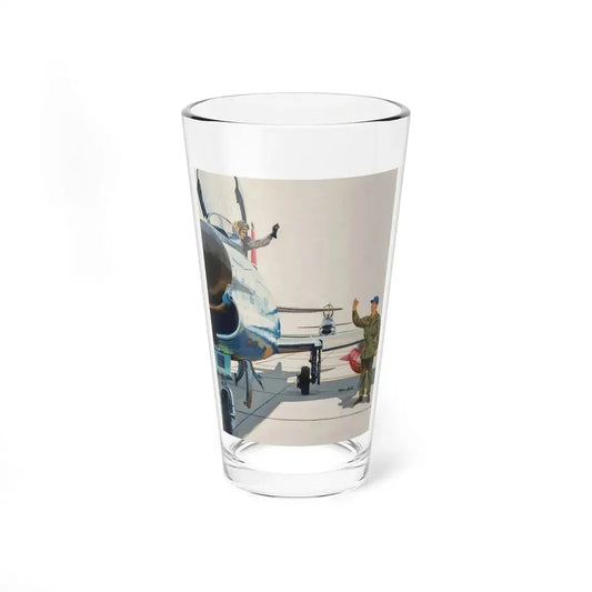 Pilot and Landcrew (Magazine Illustration) Pint Glass 16oz 16oz - Go Mug Yourself