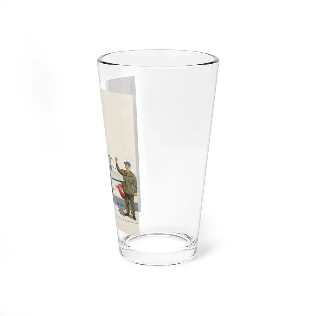 Pilot and Landcrew (Magazine Illustration) Pint Glass 16oz - Go Mug Yourself