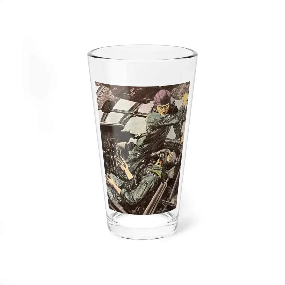 Pilot Failure by Alice Lent Covert, The Saturday Evening Post, May 16, 1959 (Magazine Illustration) Pint Glass 16oz 16oz - Go Mug Yourself