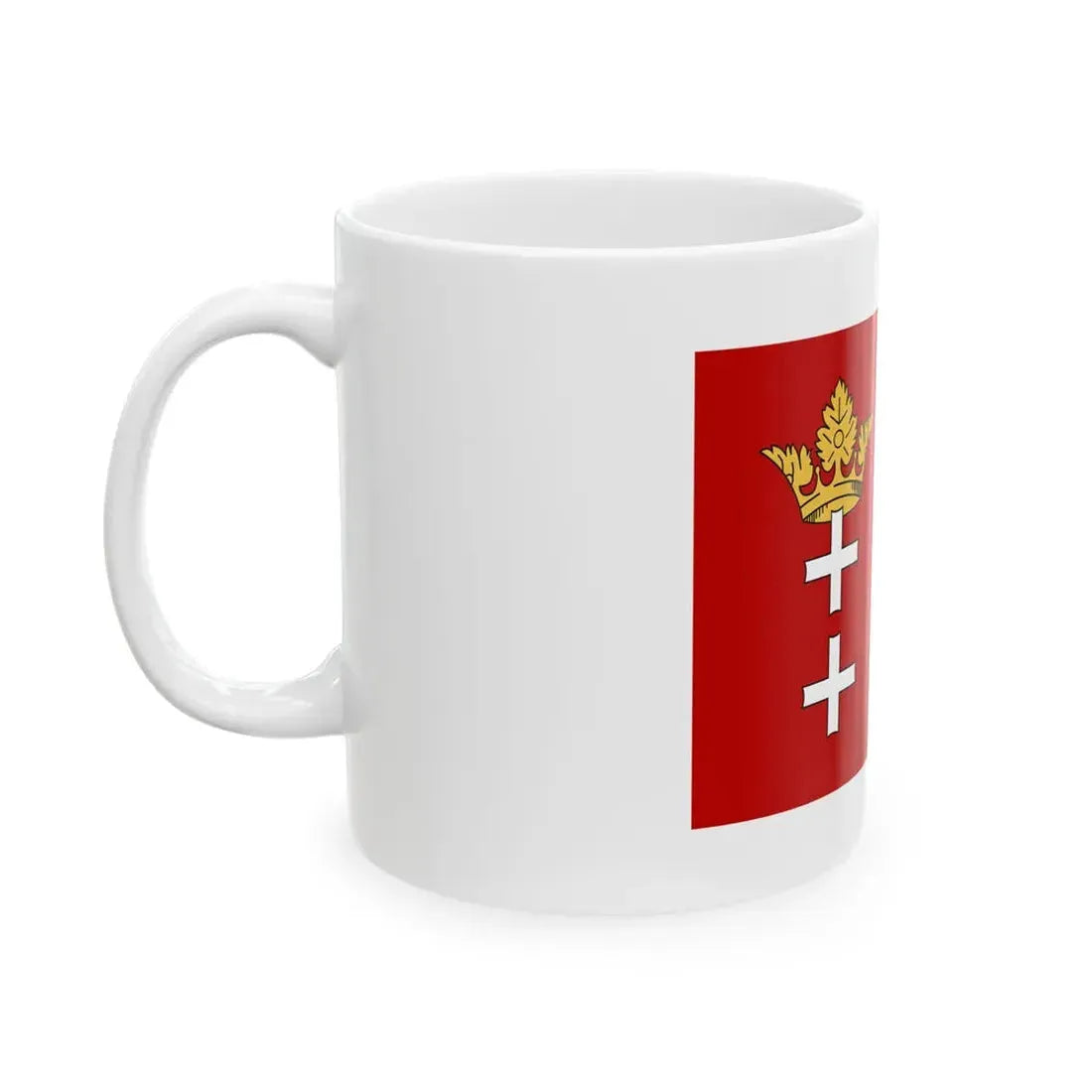 Pilot flag of the Free City of Danzig Lotsenflagge (Poland) White Coffee Mug - Go Mug Yourself