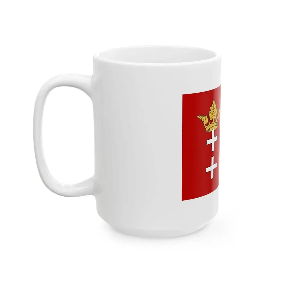 Pilot flag of the Free City of Danzig Lotsenflagge (Poland) White Coffee Mug - Go Mug Yourself