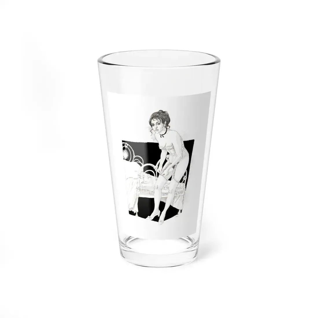Pin-Up Getting Dressed, calendar illustration, 1974 (Magazine Illustration) Pint Glass 16oz 16oz - Go Mug Yourself