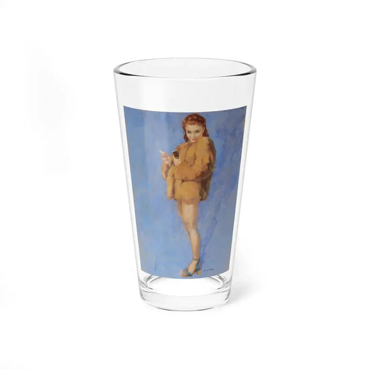 Pin-Up in Fur (Magazine Illustration) Pint Glass 16oz 16oz - Go Mug Yourself