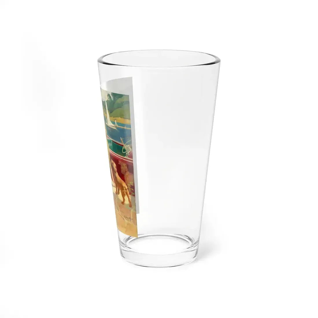 Pin-Up with Puppy (Magazine Illustration) Pint Glass 16oz - Go Mug Yourself