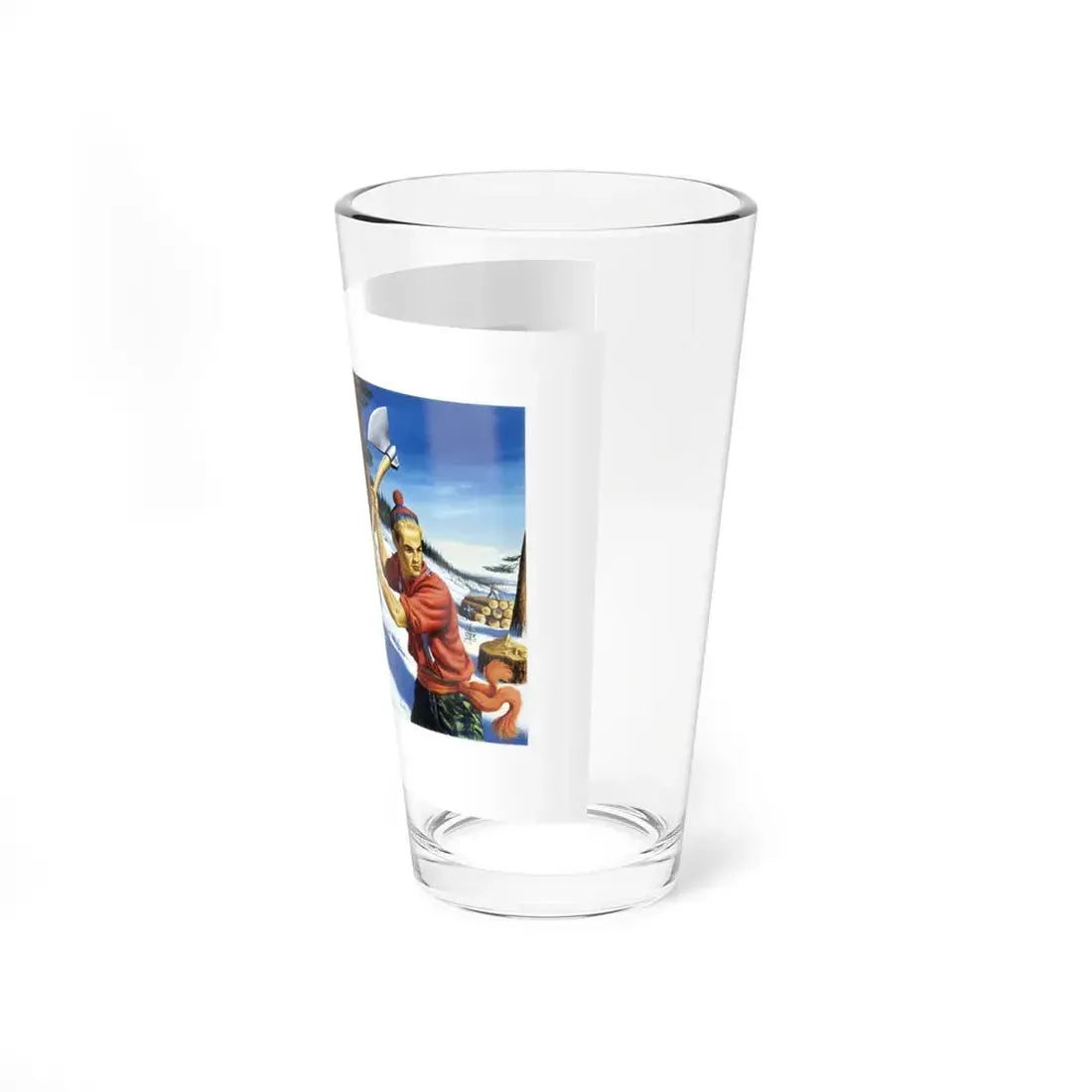 Pine Man and Ax Children's Book Cover (Saalfield, 1962) (Magazine Illustration) Pint Glass 16oz - Go Mug Yourself