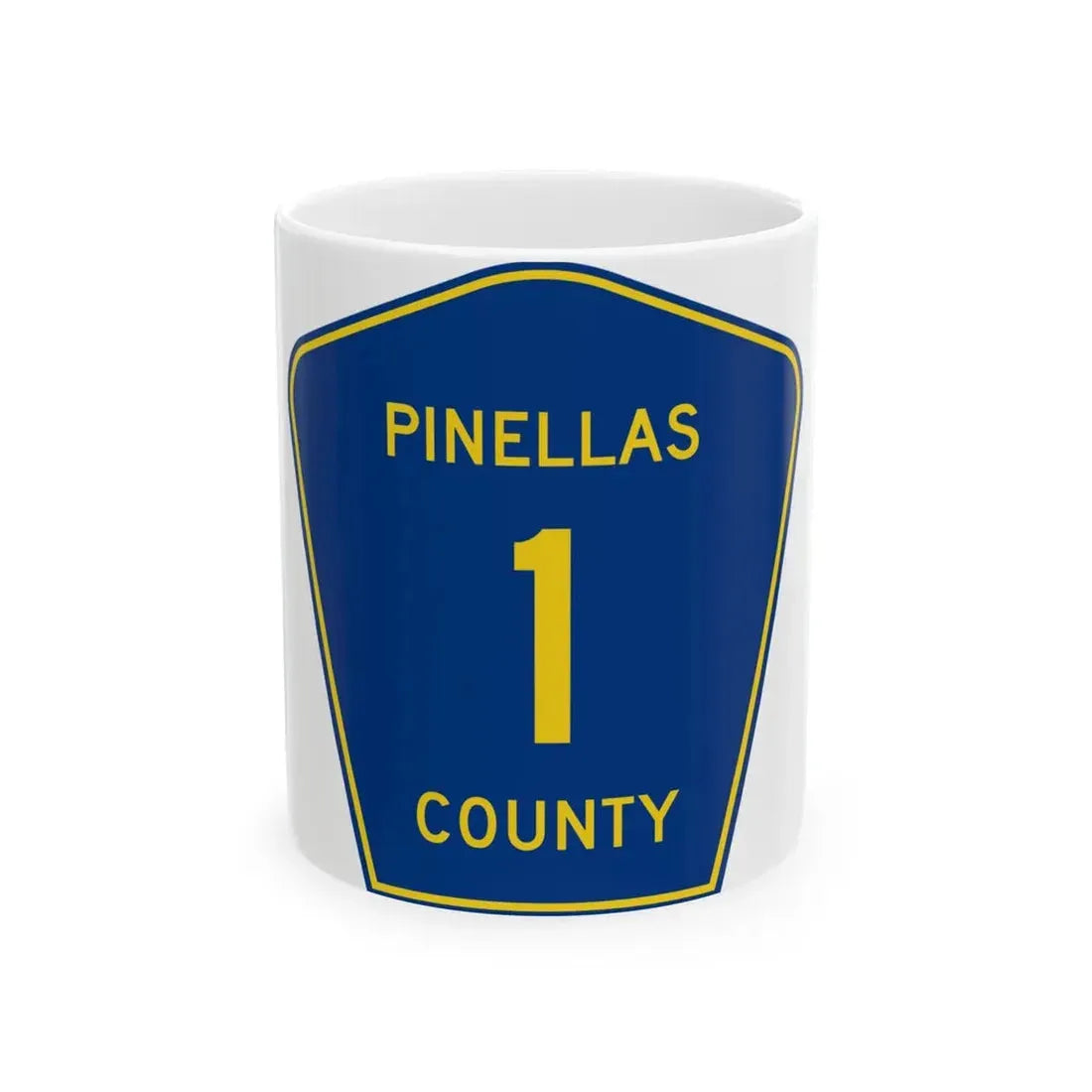 Pinellas County 1 (Florida) (Road Sign) White Coffee Mug 11oz - Go Mug Yourself