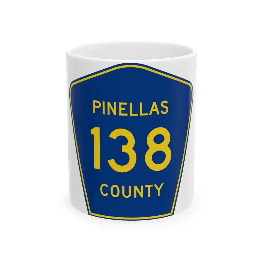 Pinellas County 138 (Florida) (Road Sign) White Coffee Mug 11oz - Go Mug Yourself
