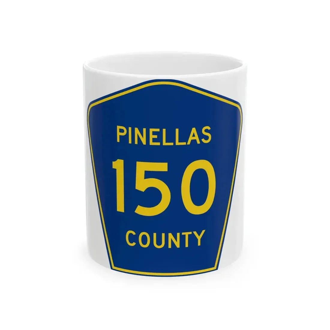 Pinellas County 150 (Florida) (Road Sign) White Coffee Mug 11oz - Go Mug Yourself