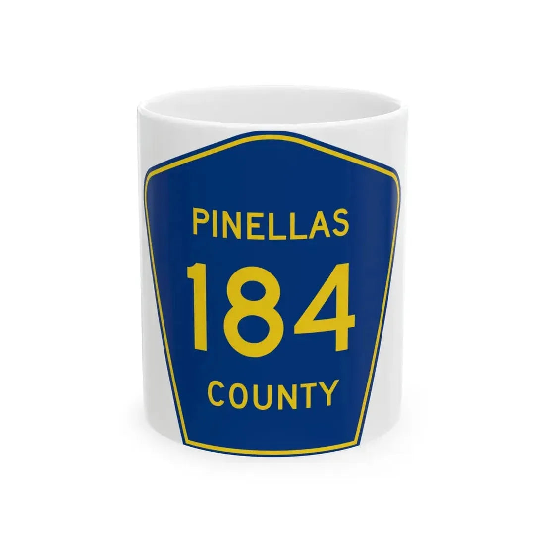Pinellas County 184 (Florida) (Road Sign) White Coffee Mug 11oz - Go Mug Yourself