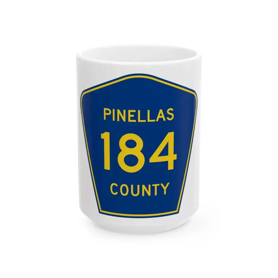 Pinellas County 184 (Florida) (Road Sign) White Coffee Mug 15oz - Go Mug Yourself