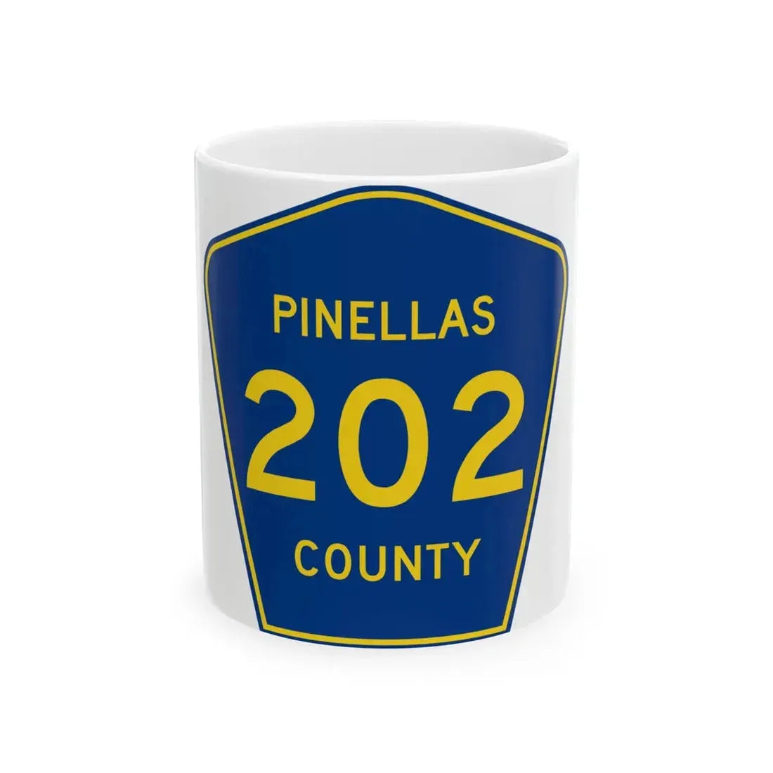 Pinellas County 202 (Florida) (Road Sign) White Coffee Mug 11oz - Go Mug Yourself