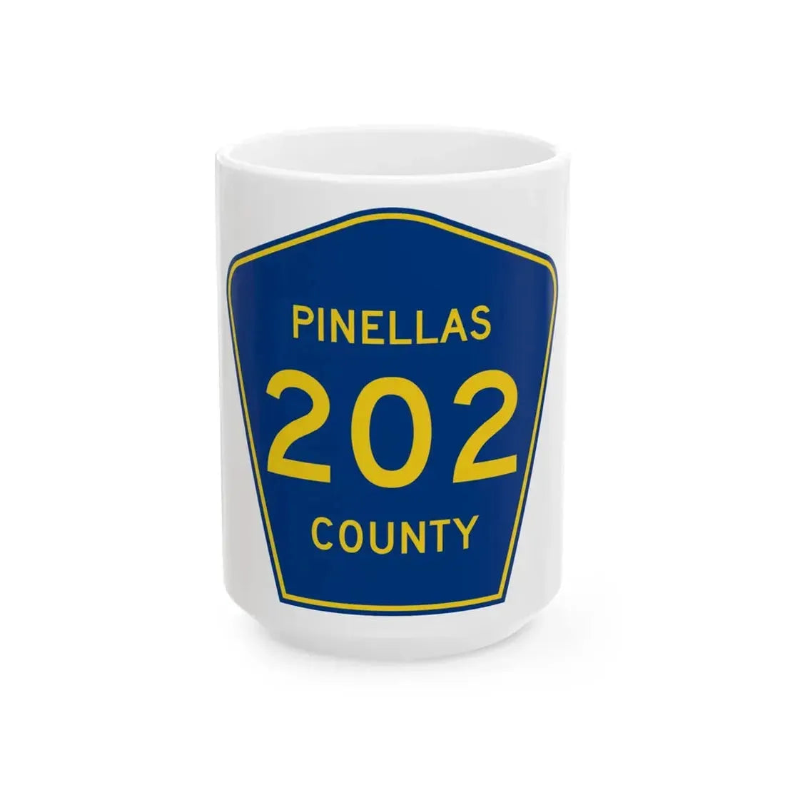 Pinellas County 202 (Florida) (Road Sign) White Coffee Mug 15oz - Go Mug Yourself