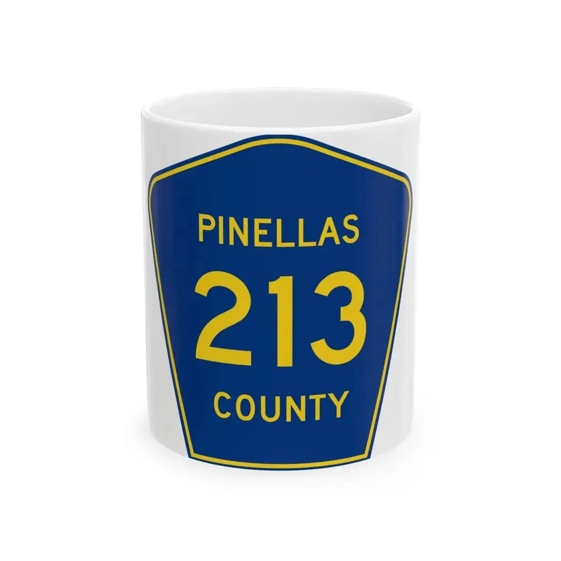 Pinellas County 213 (Florida) (Road Sign) White Coffee Mug 11oz - Go Mug Yourself