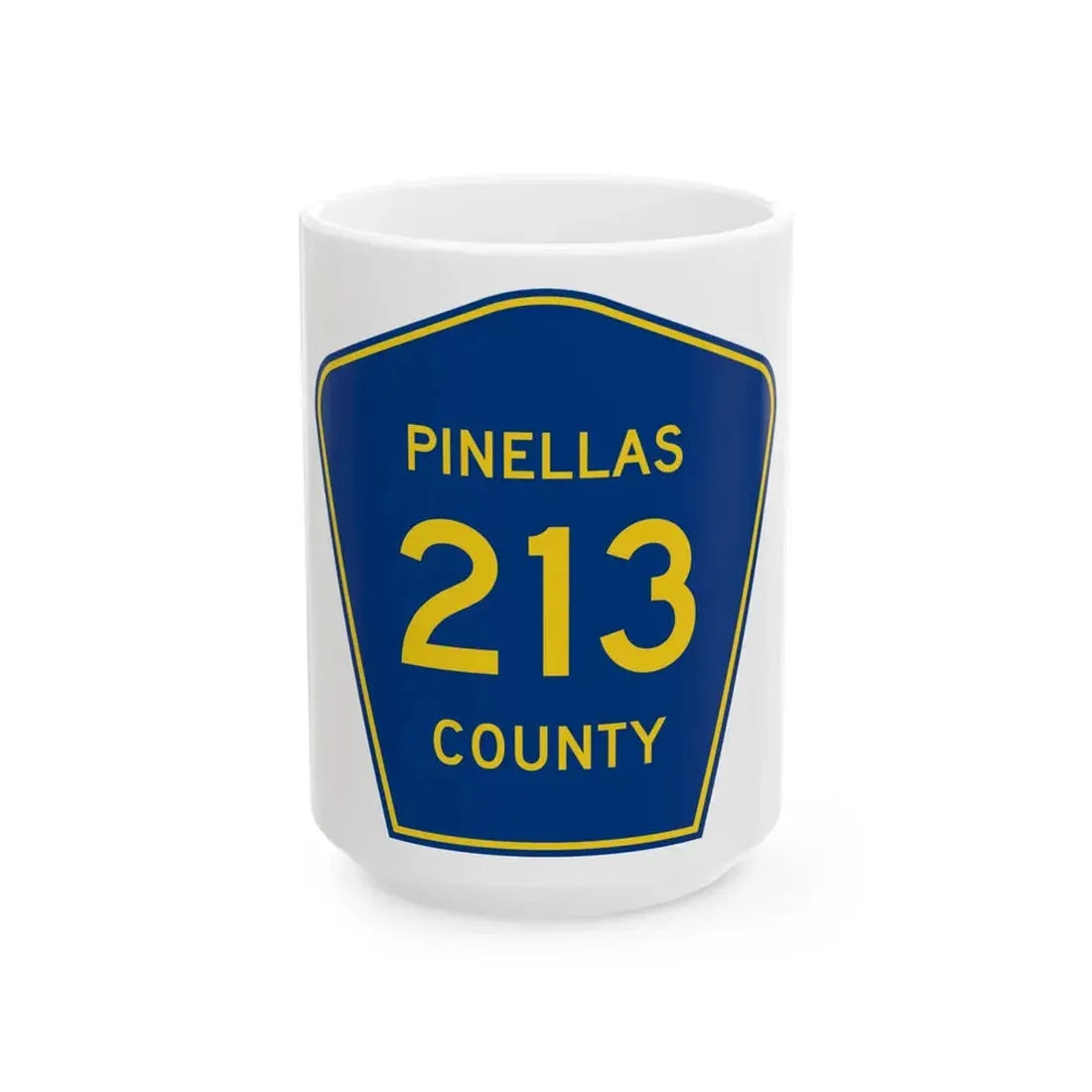 Pinellas County 213 (Florida) (Road Sign) White Coffee Mug 15oz - Go Mug Yourself