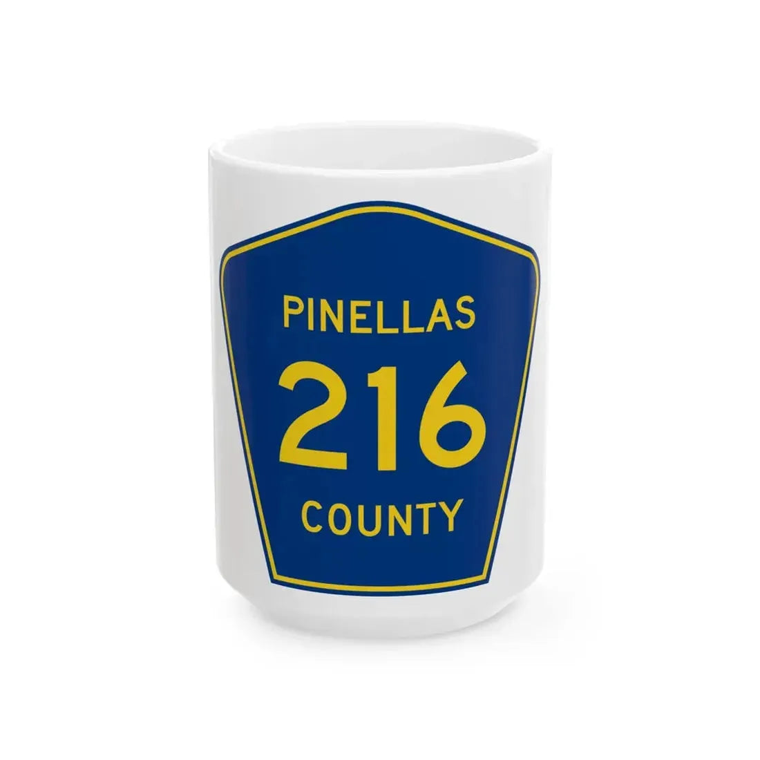 Pinellas County 216 (Florida) (Road Sign) White Coffee Mug 15oz - Go Mug Yourself