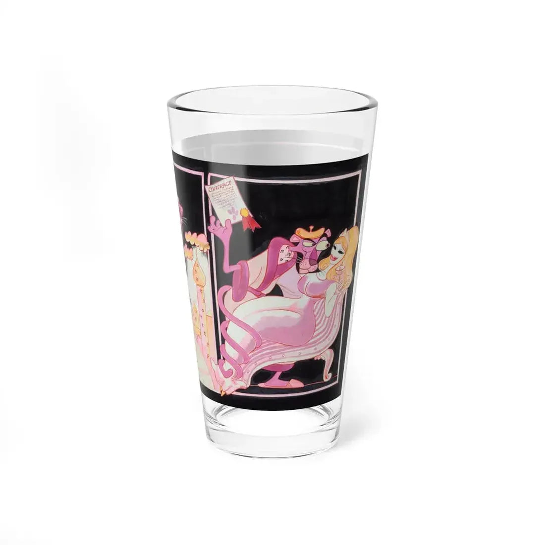 Pink Panther (Magazine Illustration) Pint Glass 16oz - Go Mug Yourself