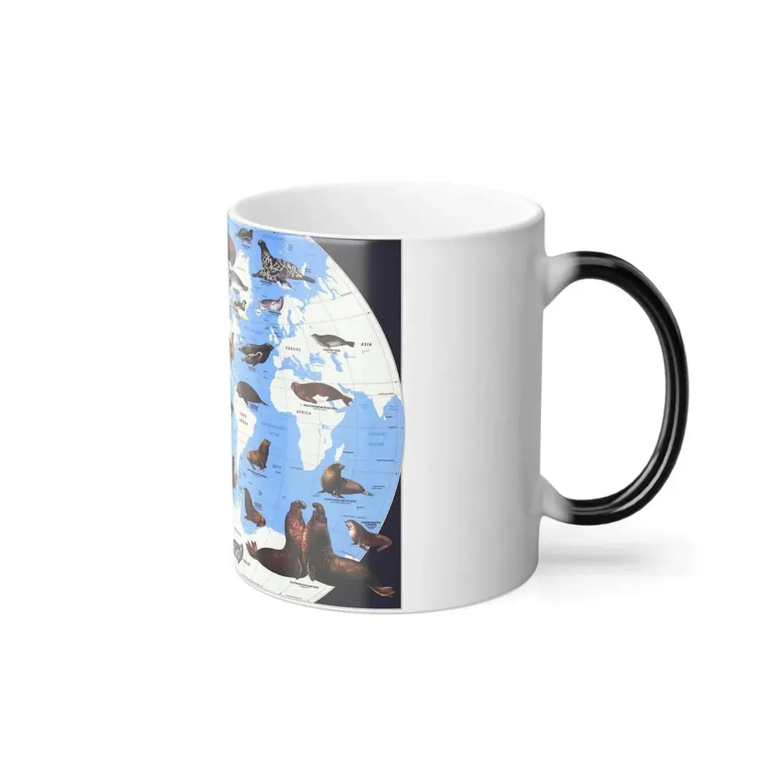 Pinnipeds Around the World (1987) (Map) Color Changing Mug 11oz - Go Mug Yourself