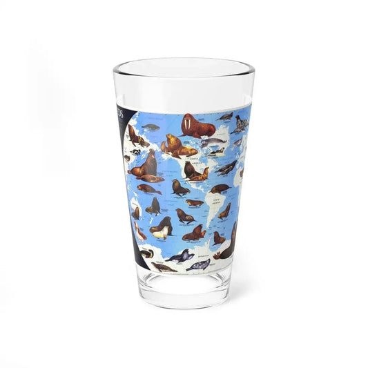 Pinnipeds Around the World (1987) (Map) Pint Glass 16oz 16oz - Go Mug Yourself