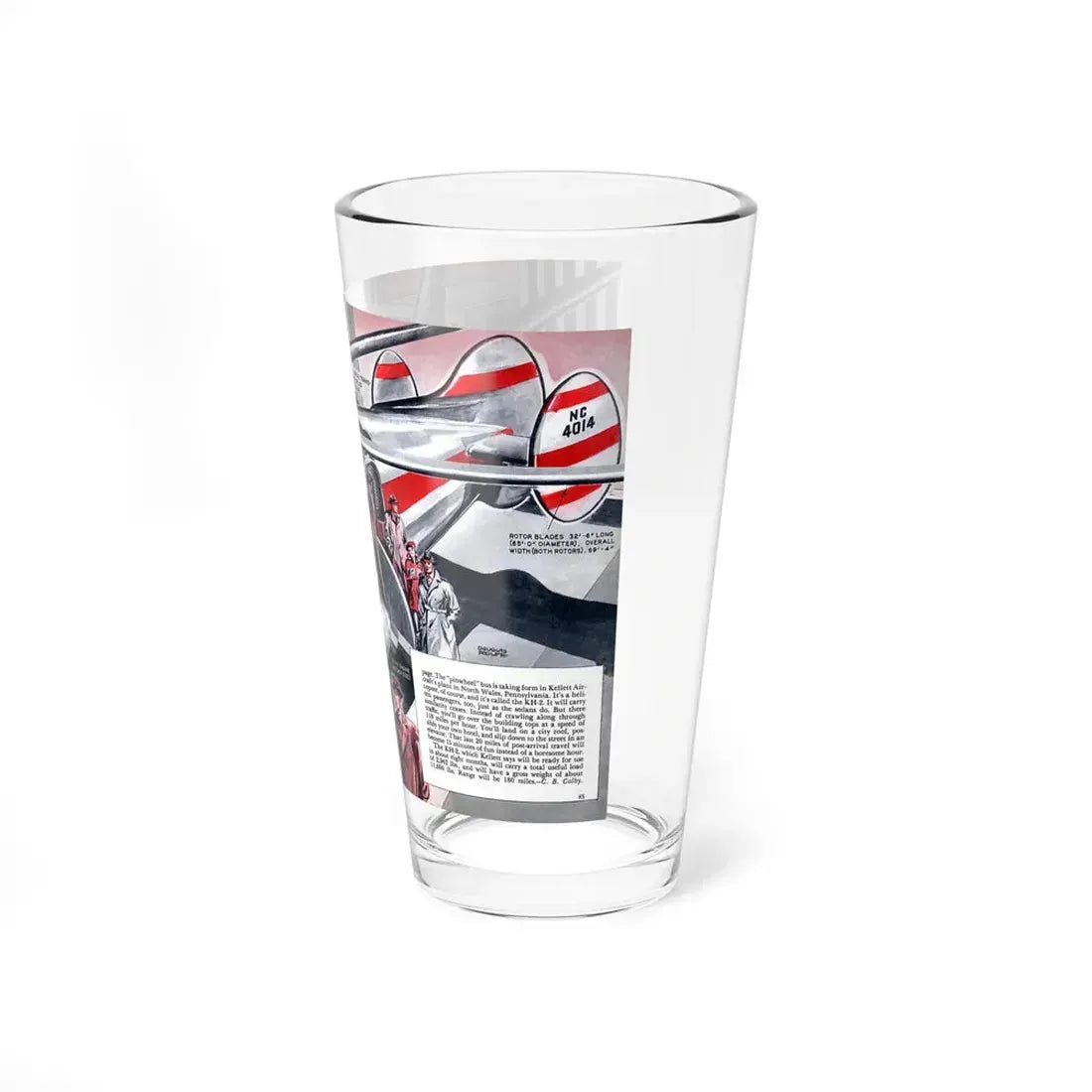 Pinwheel bus, 1947 (Magazine Illustration) Pint Glass 16oz - Go Mug Yourself