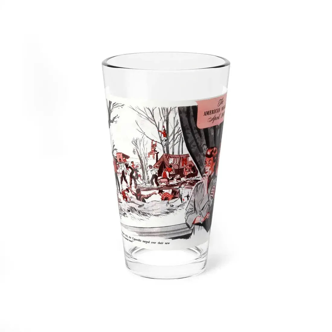 Pioneers Next Door, The American Magazine, April 1949 (Magazine Illustration) Pint Glass 16oz 16oz - Go Mug Yourself
