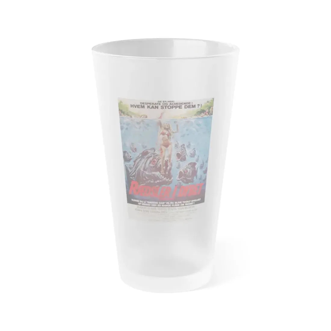 PIRANHA (DANISH) 1978 Movie Poster - Frosted Pint Glass 16oz 16oz Frosted - Go Mug Yourself