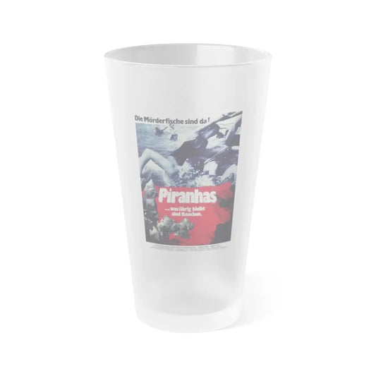 PIRANHA (GERMAN) 1978 Movie Poster - Frosted Pint Glass 16oz 16oz Frosted - Go Mug Yourself