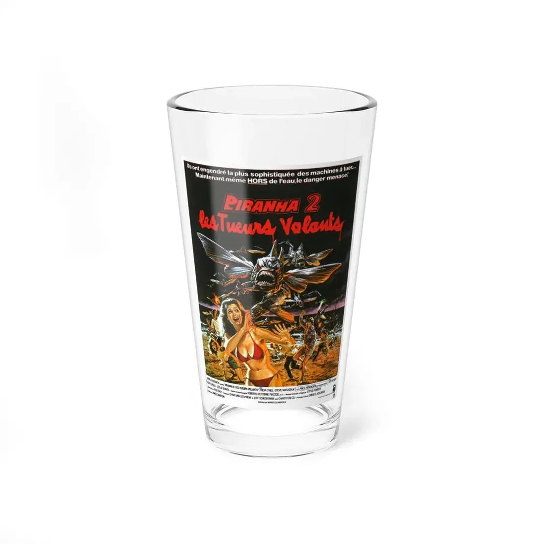 PIRANHA II (FRENCH) 1981 Movie Poster - Pint Glass 16oz 16oz - Go Mug Yourself