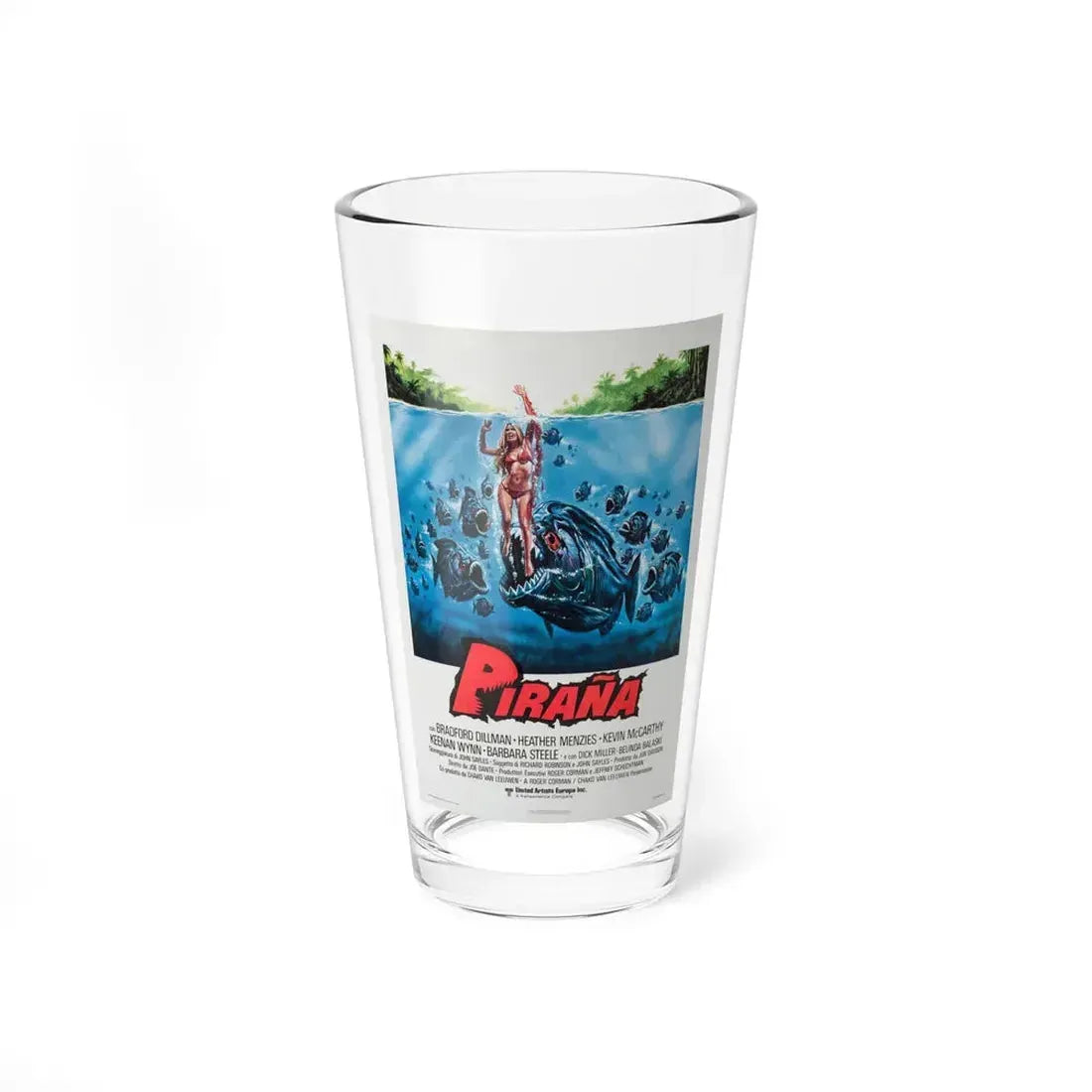 PIRANHA (ITALIAN) 1978 Movie Poster - Pint Glass 16oz 16oz - Go Mug Yourself