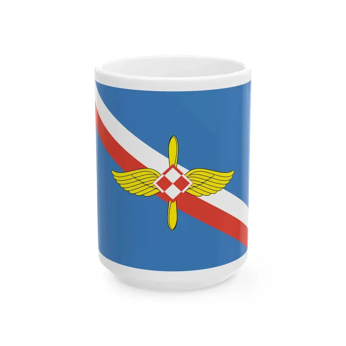 PL air force flag 55-59 (Poland) White Coffee Mug 15oz - Go Mug Yourself
