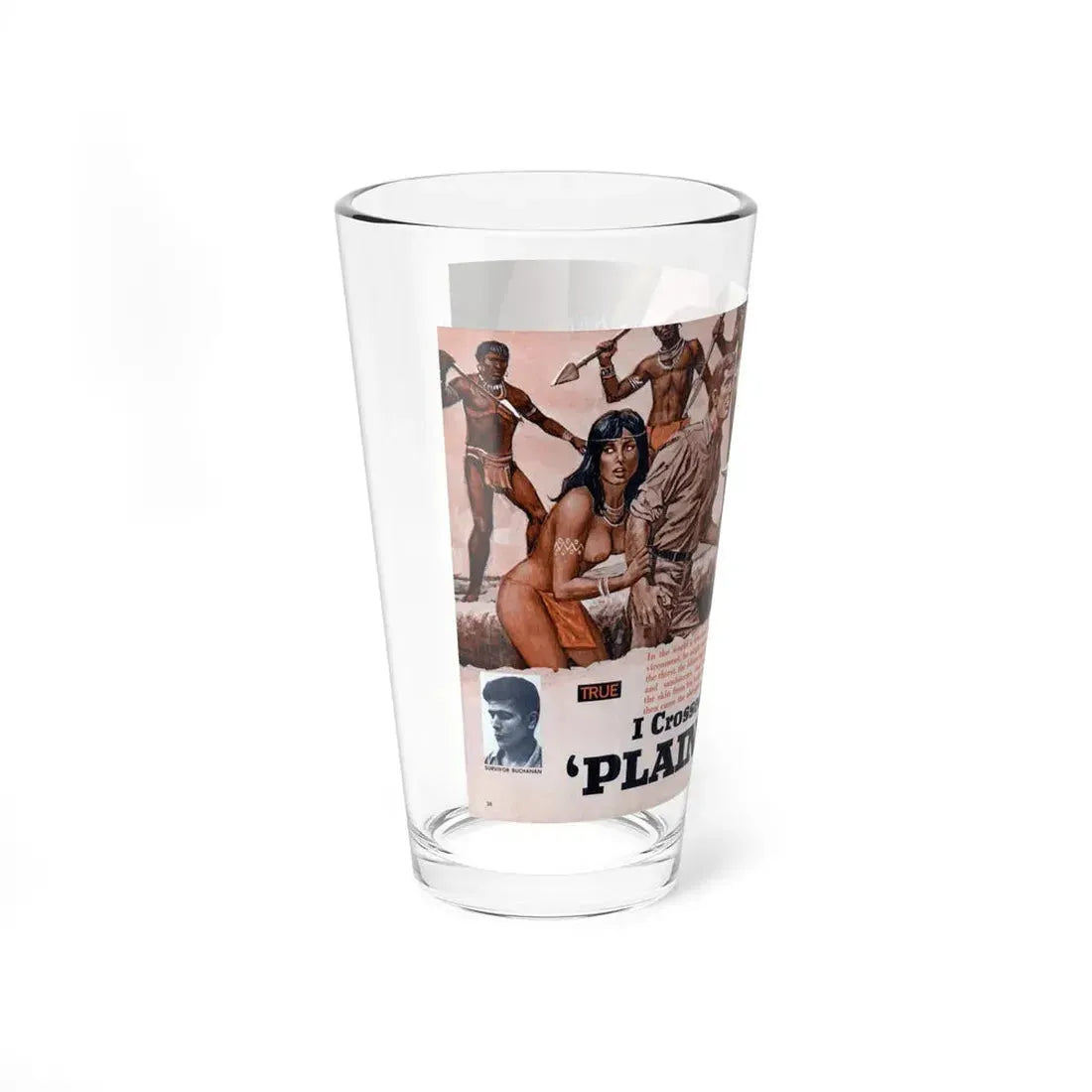 Plain of Death, Male magazine, June 1970 (Magazine Illustration) Pint Glass 16oz - Go Mug Yourself