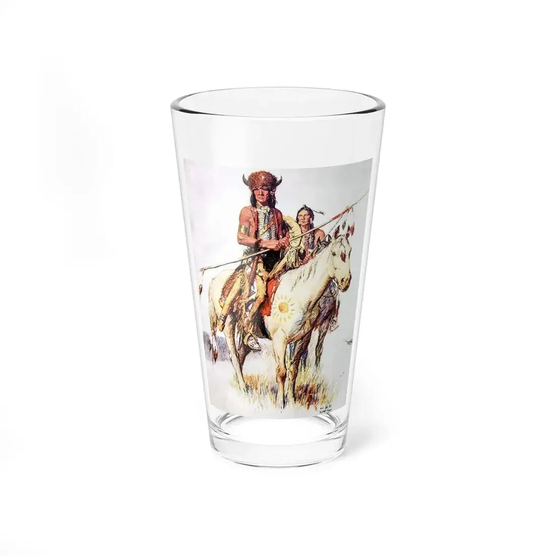 Plains Indians, The Saturday Evening Post Cover, March 3, 1934 (Magazine Illustration) Pint Glass 16oz 16oz - Go Mug Yourself