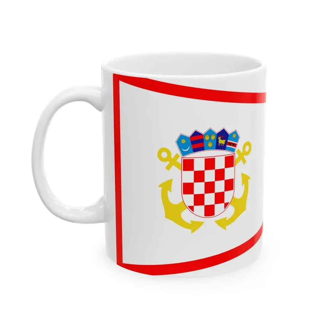 Plamenac najstarijeg zapovjednika ratnog broda (Croatia) White Coffee Mug - Go Mug Yourself
