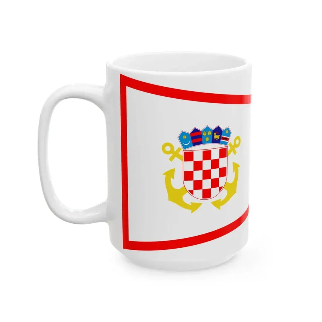 Plamenac najstarijeg zapovjednika ratnog broda (Croatia) White Coffee Mug - Go Mug Yourself