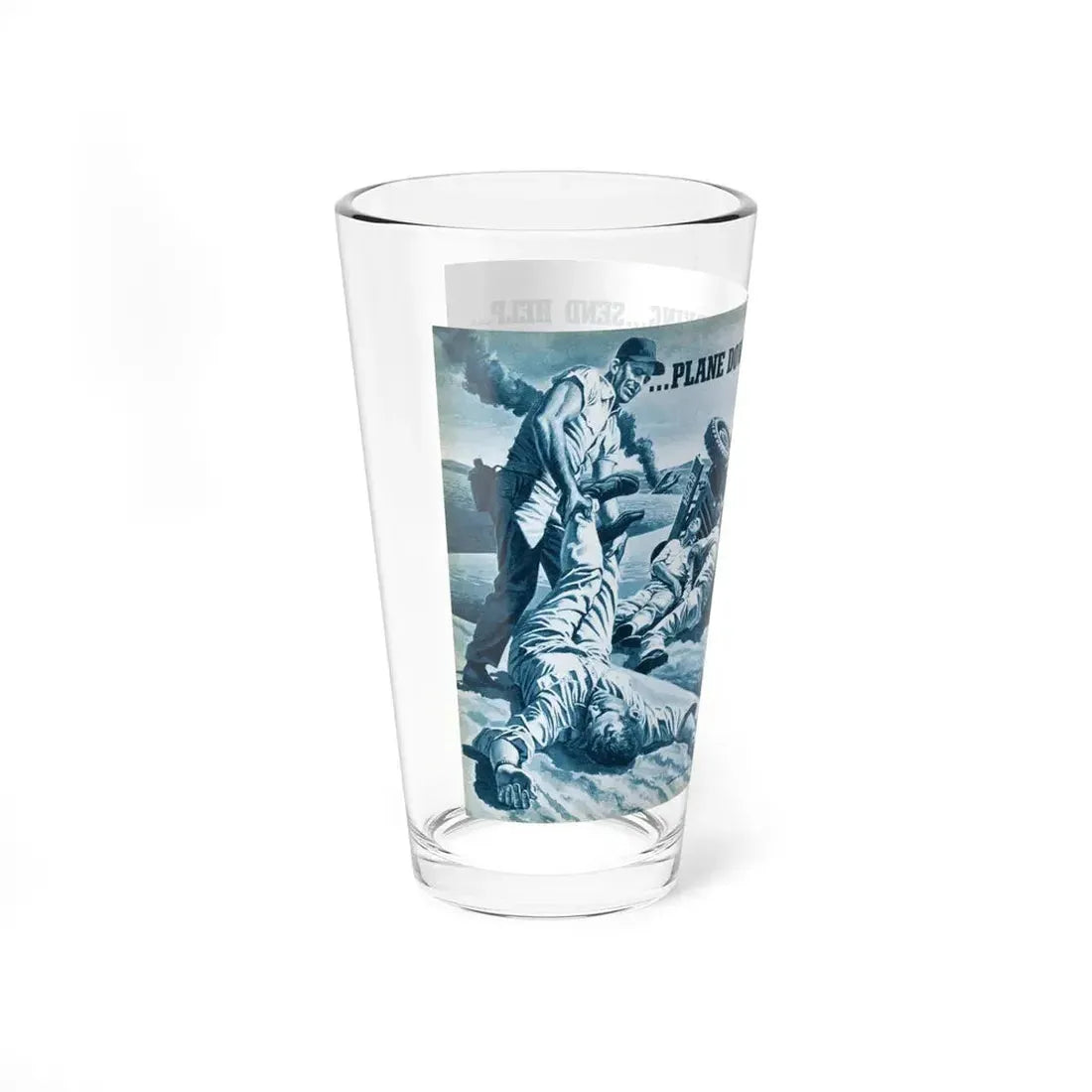 Plane Down Crew Dying Send Help, For Men Only, May 1960 (Magazine Illustration) Pint Glass 16oz - Go Mug Yourself