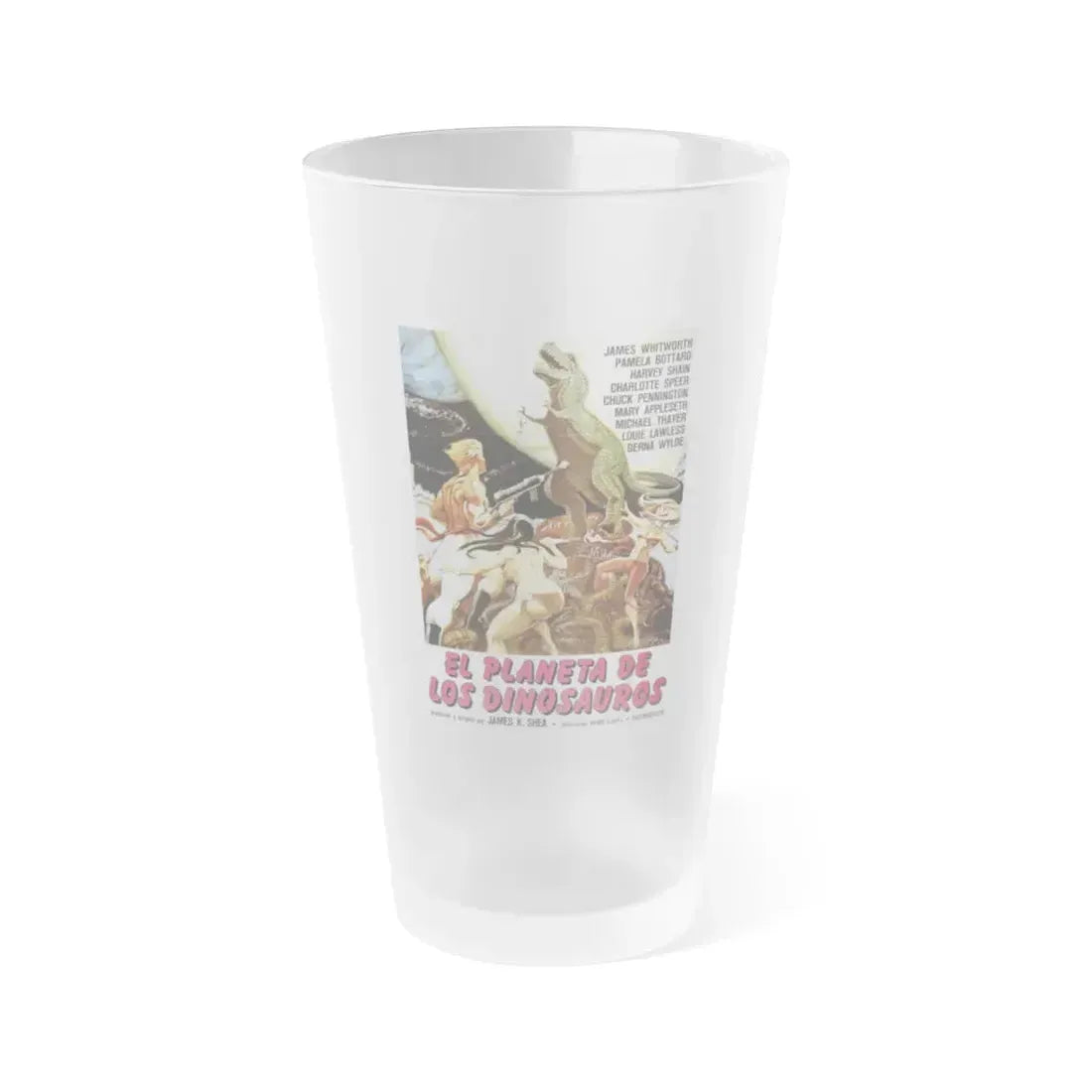 PLANET OF DINOSAURS (ITALIAN) 1977 Movie Poster - Frosted Pint Glass 16oz 16oz Frosted - Go Mug Yourself