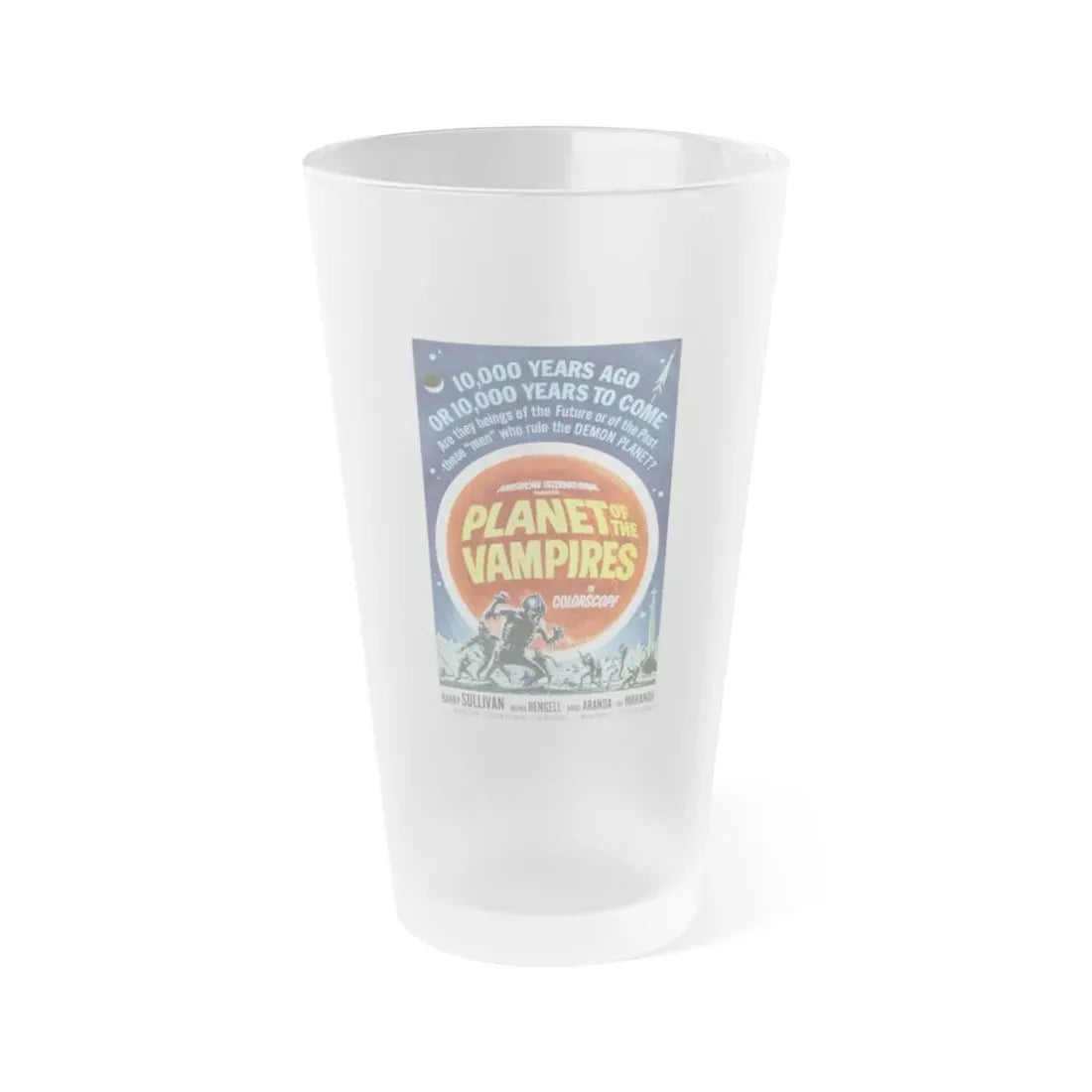 PLANET OF THE VAMPIRES 1965 Movie Poster - Frosted Pint Glass 16oz 16oz Frosted - Go Mug Yourself