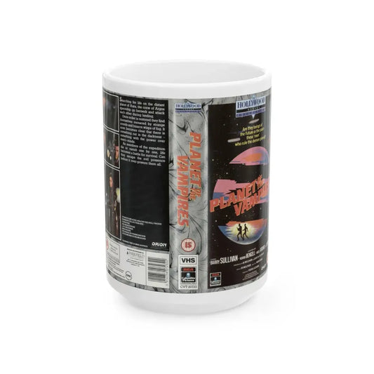 PLANET OF THE VAMPIRES (VHS COVER) - White Coffee Mug 15oz - Go Mug Yourself