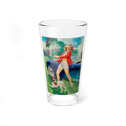 Playing Fetch (Magazine Illustration) Pint Glass 16oz 16oz - Go Mug Yourself