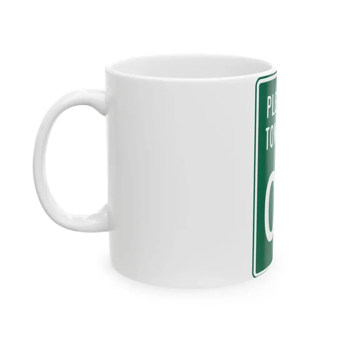 Pleasant Township Logan County Ohio route shield template (Ohio) (Road Sign) White Coffee Mug - Go Mug Yourself