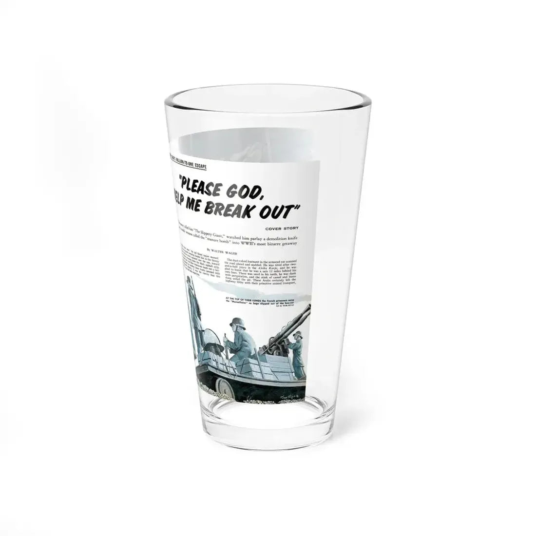 Please God Help Me Break Out, Male magazine, November 1958 (Magazine Illustration) Pint Glass 16oz - Go Mug Yourself