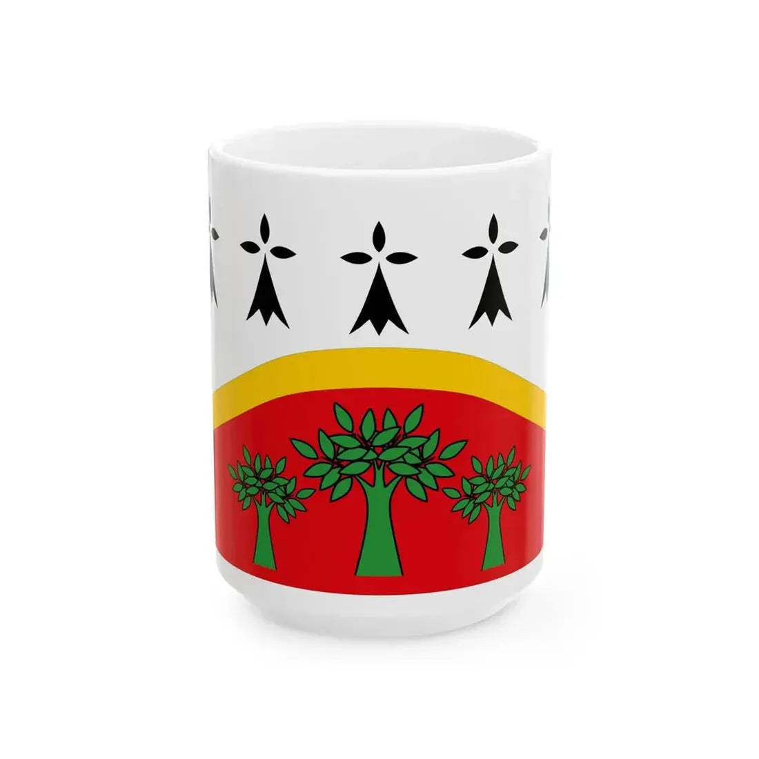 Plinn traditional district flag (France) White Coffee Mug 15oz - Go Mug Yourself