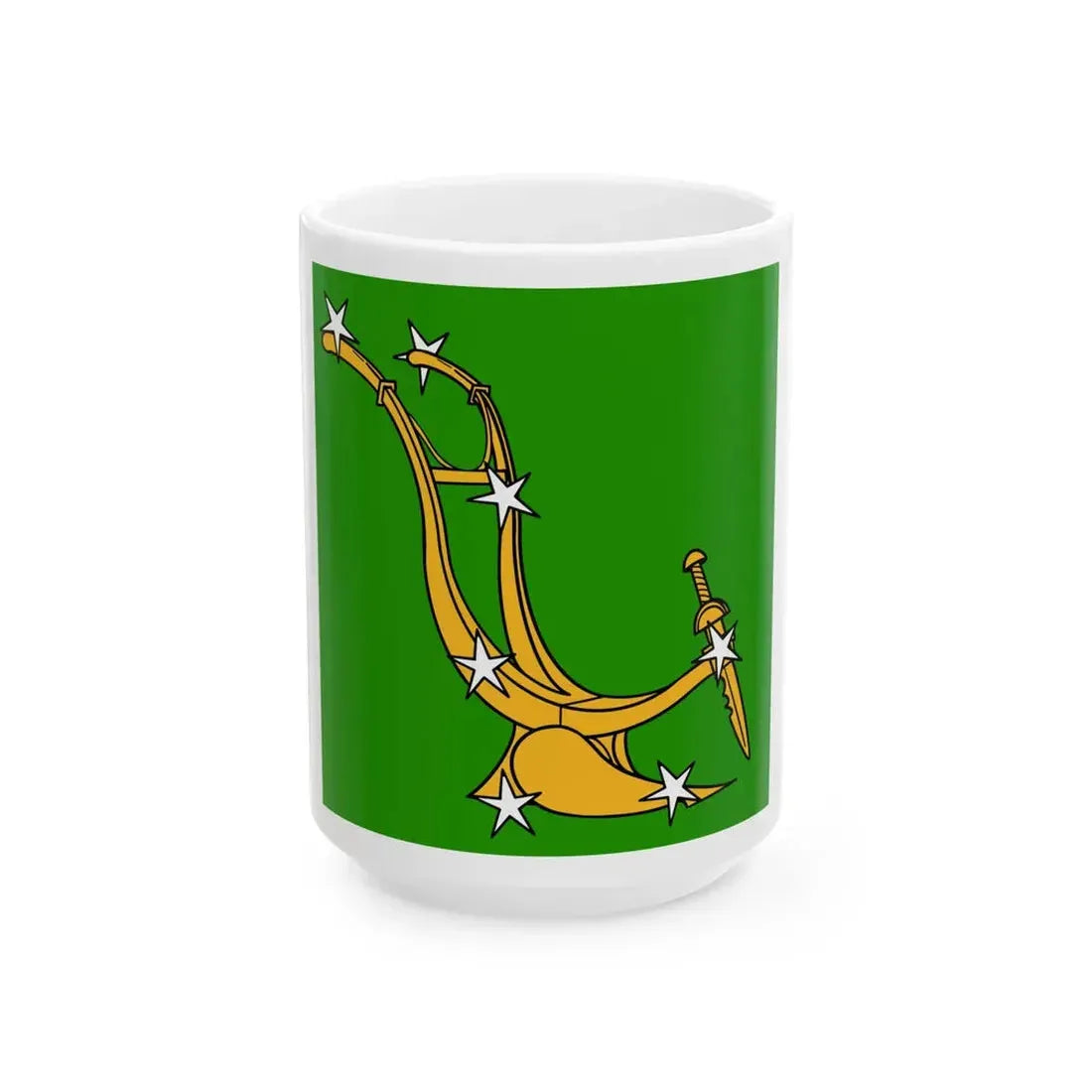Plough and Stars flag (Ireland) White Coffee Mug 15oz - Go Mug Yourself
