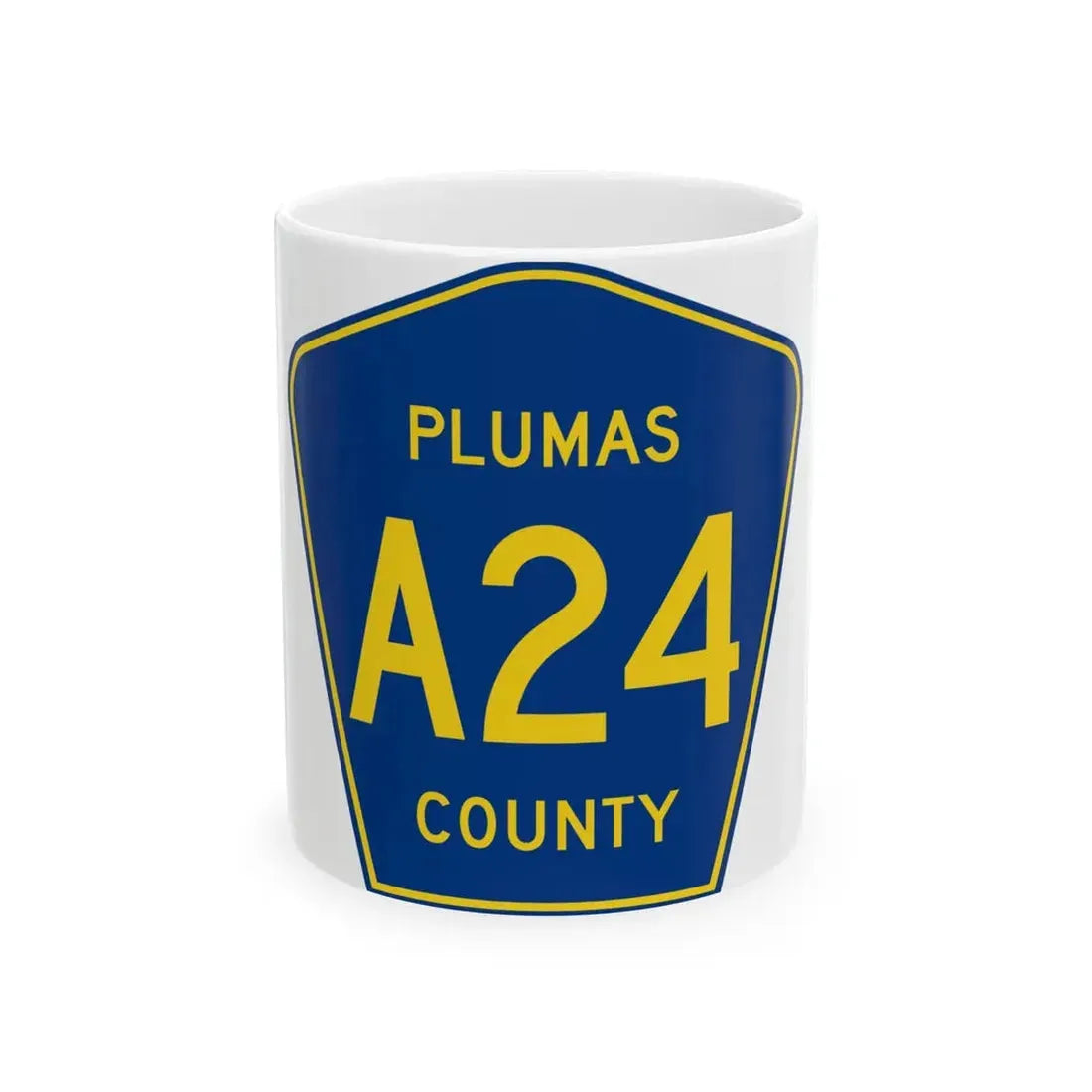 Plumas County A24 (California) (Road Sign) White Coffee Mug 11oz - Go Mug Yourself